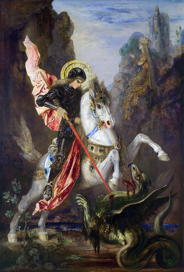 San Jorge y el dragón de Gustave Moreau, 1889/1890.